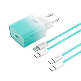 XO CE18 Φορτιστής Γρήγορης Φόρτισης EU 30W USB-C με Type-C καλώδιο (NB260) Μπλε