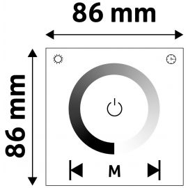 Avide LED Ταινία 12V 96W Ντίμερ Χωνευτό Τηλεχειριστήριο Αφής και Ελεγκτής