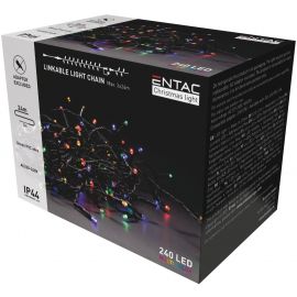 Entac Χριστουγεννιάτικα Λαμπάκια Επέκταση IP44 240 LED Πολύχρωμα 24m (Χωρίς Τροφοδοτικό)