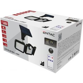 Entac Ηλιακός Προβολέας Τοίχου 15W SMD 3 Κεφαλές με Αποσπώμενο Ηλιακό Πάνελ