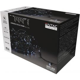 Entac Χριστουγεννιάτικα Λαμπάκια Επέκταση IP44 360 LED Βροχή Ψυχρό 8m (Χωρίς Τροφοδοτικό)