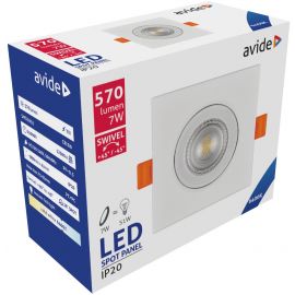 Avide LED Χωνευτό Σπότ 38° Τετράγωνο 7W Ψυχρό 6400K