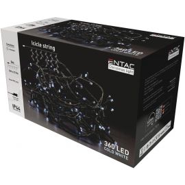 Entac Χριστουγεννιάτικα Λαμπάκια IP44 360 LED Βροχή Ψυχρό 8m