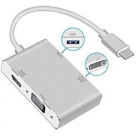 Μετατροπέας 4in1 Type-C σε HDMI VGA DVI USB3.0