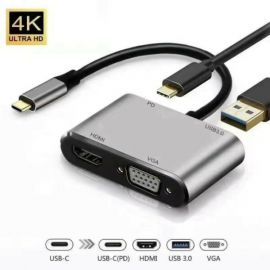 Μετατροπέας 4in1 HDMI VGA USB3.0 PD