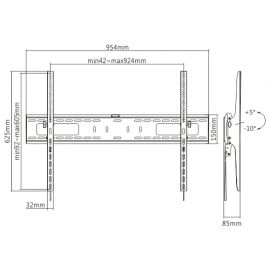 Brateck Βάση TV Επιτοίχια LP42-69T 60" - 100"