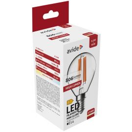 Avide LED Filament Σφαιρική 6.5W E14 Θερμό 2700K Υψηλής Φωτεινότητας