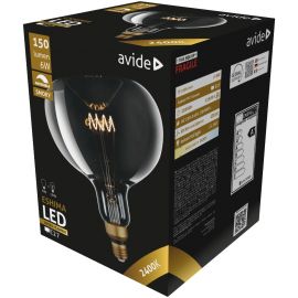 Avide LED Jumbo Filament Eshima 190x255.0mm Smoky 6W E27 2400K Ντίμ