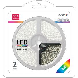 Avide LED Ταινία Blister  5V 7.2W SMD5050 30LED RGB IP65 2m