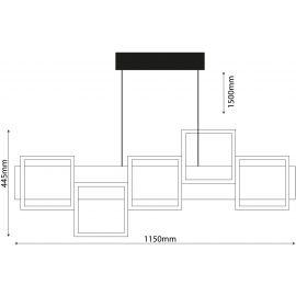 Avide Design Φωτιστικό Οροφής Harper-H5 65W Λευκό 4000K