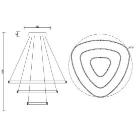 Avide LED Κρεμαστό Φωτιστικό Οροφής Ilaria 75W Λευκό 4000K