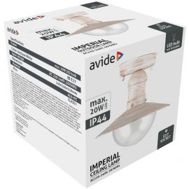 Avide Outdoor Ceiling Lamp Imperial 1xE27 IP44 Antique White