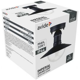 Avide Outdoor Ceiling Lamp Imperial 1xE27 IP44 Black