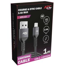 ATC-C3 Charge & Sync Cable USB A/L 2.4A max