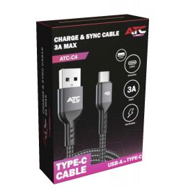 ATC-C4 Charge & Sync Cable USB A/C 3A max