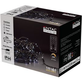 Entac Χριστουγεννιάτικα Λαμπάκια IP44 120 LED  Θερμό 9m με Τηλεχειριστήριο