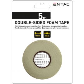 Entac Ταινία Αυτοκόλλητη Αφρώδης Διπλής Όψης 1x19mm Λευκό 5m