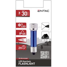 Entac Φακός 5 LED Μπρελόκ Μπλέ