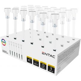 Entac Ηλιακό Κήπου 36cm Ανοξείδωτο ατσάλι Άσπρο 1 LED RGB (24τμχ)