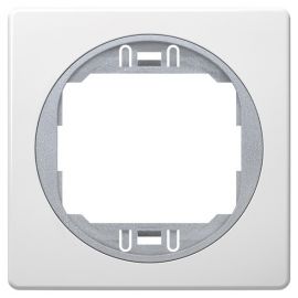 EON E6801.0S One-gang frame 80x80, white with silver holder