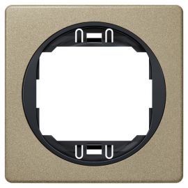 EON E6801.G2E One-gang frame 80x80, brushed nickel with black holder