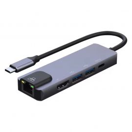 Αντάπτορας 5in1 RJ45 USB3.0x2 PD 4K 60HZ HDTV