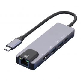 Αντάπτορας 5in1 RJ45 USB3.0x2 PD 4K 60HZ HDTV