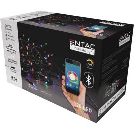 Entac Χριστουγεννιάτικα λαμπάκια IP44 120 LED Πολύχρωμα 9μ Bluetooth