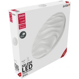 Avide LED Μοντέρνα Πλαφονιέρα Οροφής Selene 24W IP44 380*70mm Θερμό 3000K