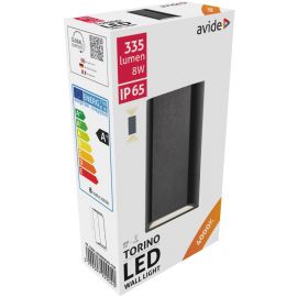 Avide Εξωτερικό Φωτιστικό Τοίχου Torino 2 Way LED 8W Λευκό 4000K IP65